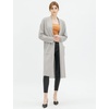 image:imageCable Stitch Womens Double Faced Open Front Cardigan  Contrast Colors Long Sleeve Sweater Coat with Pockets Heather Grey Medium