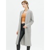 image:imageCable Stitch Womens Double Faced Open Front Cardigan  Contrast Colors Long Sleeve Sweater Coat with Pockets Heather Grey Medium
