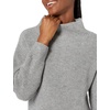 image:imageCable Stitch Womens Fisherman Stitch Sweater Dress  Mock Neck Long Sleeve Drop Shoulder Oversized Rib Knit Tunic Dress XLarge Heather Grey