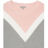 image:imageCable Stitch Womens Geometric Colorblock Sweater  Crewneck Long Sleeve Oversized Drop Shoulder Chevron Pattern Pullover Top Small MultiGrey
