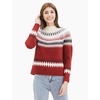 image:imageCable Stitch Womens Long Sleeve Nordic Fair Isle Turtleneck Pullover Sweater Top Small MultiRed