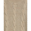 image:imageCable Stitch Womens Mixed Cable Knit Sweater  Classic Fit Crewneck Long Sleeve Shirred Shoulder Pullover Top Large Taupe