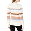 image:imageCable Stitch Womens Mixed Pointelle Stripe Sweater  Mock Neck Long Sleeve Colorblock Pullover Knit Top Medium MultiCream