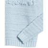 image:imageCable Stitch Womens Mixed Stitch Turtleneck Sweater  Mock Neck Fringe Raglan Long Sleeve Pullover Solid Color Top Small Light Blue