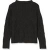 image:imageCable Stitch Womens Mock Neck Braided Cable Sweater  Soft Long Sleeve Solid Color Textured Loose Pullover Knit Top Medium Charcoal