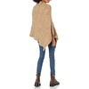 image:imageCable Stitch Womens Mock Neck Cable Poncho  Solid Color Oversized Sweater Knit Cape Coverup Top SmallMedium Camel