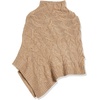 image:imageCable Stitch Womens Mock Neck Cable Poncho  Solid Color Oversized Sweater Knit Cape Coverup Top SmallMedium Camel