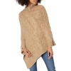 image:imageCable Stitch Womens Mock Neck Cable Poncho  Solid Color Oversized Sweater Knit Cape Coverup Top SmallMedium Camel