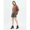 image:imageCable Stitch Womens Mock Neck Cozy Sweater  Oversized Soft Long Sleeve Drop Shoulder High Low Hem Slouchy Pullover Top XLarge Caramel