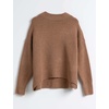 image:imageCable Stitch Womens Mock Neck Cozy Sweater  Oversized Soft Long Sleeve Drop Shoulder High Low Hem Slouchy Pullover Top XLarge Caramel