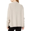 image:imageCable Stitch Womens Mock Neck Cozy Sweater  Oversized Soft Long Sleeve Drop Shoulder High Low Hem Slouchy Pullover Top XLarge Light Grey