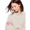 image:imageCable Stitch Womens Mock Neck Cozy Sweater  Oversized Soft Long Sleeve Drop Shoulder High Low Hem Slouchy Pullover Top XLarge Light Grey
