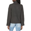 image:imageCable Stitch Womens Oversized RibCuffed Wide Sleeve Turtleneck Sweater  Long Sleeve Drop Shoulder Pullover Top Large Charcoal