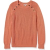 image:imageCable Stitch Womens Raglan Long Sleeve Shaker Stitch Pullover Sweater  Fisherman Rib Knit Crewneck Cotton Top Small Marled Cinnamon