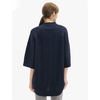 image:imageCable Stitch Womens RibCollar Tunic Sweater  Loose Fit Oversized Mock Neck 34 Sleeve Pullover Poncho Coverup Top LargeXLarge Navy