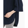 image:imageCable Stitch Womens RibCollar Tunic Sweater  Loose Fit Oversized Mock Neck 34 Sleeve Pullover Poncho Coverup Top LargeXLarge Navy