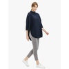 image:imageCable Stitch Womens RibCollar Tunic Sweater  Loose Fit Oversized Mock Neck 34 Sleeve Pullover Poncho Coverup Top LargeXLarge Navy