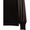 image:imageCable Stitch Womens SatinSleeve Sweater Top  Mock Neck Contrast Long Sleeve Pullover Top Large Black