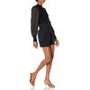 image:imageCable Stitch Womens SatinSleeve Sweater Top  Mock Neck Contrast Long Sleeve Pullover Top Large Black