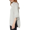 image:imageCable Stitch Womens Textured Turtleneck Tunic  Loose Fit Oversized 34 Sleeve Raglan Striped Pullover Poncho Coverup Top SmallMedium Heather Grey