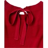 image:imageCable Stitch Womens Tie Back Sweater  Crewneck Long Sleeve Textured Striped Solid Color Pullover Knit Top Small Rouge