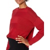 image:imageCable Stitch Womens Tie Back Sweater  Crewneck Long Sleeve Textured Striped Solid Color Pullover Knit Top Small Rouge