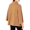 image:imageCable Stitch Womens Turtleneck Poncho Sweater  Loose Fit Oversized 34 Sleeve Tunic Pullover Coverup Top SmallMedium Camel