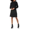 image:imageCable Stitch Womens Cable Knit Dress  Crewneck Long Sleeve Chunky ALine Flare Sweater Dress Medium Black