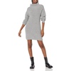 image:imageCable Stitch Womens Fisherman Stitch Sweater Dress  Mock Neck Long Sleeve Drop Shoulder Oversized Rib Knit Tunic Dress XLarge Heather Grey