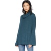 image:imageCable Stitch Womens Funnel Neck Oversized Sweater  Wide Cuff Long Sleeve Loose Fit Solid Color Pullover Top Small Aegean Blue