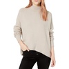 image:imageCable Stitch Womens Mock Neck Cozy Sweater  Oversized Soft Long Sleeve Drop Shoulder High Low Hem Slouchy Pullover Top XLarge Light Grey