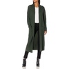 image:imageCable Stitch Womens Open Placket Long Cardigan  Open Front Long Sleeve Sweater Coat with Pockets Large Olive