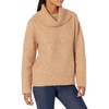 image:imageCable Stitch Womens Oversized Cozy Boucle Cowl Neck Sweater  Long Sleeve Waffle Knit Turtleneck Pullover Top Small Camel